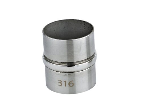 Stainless steel straight pipe connector with bar for pipe